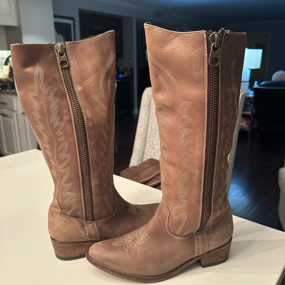 Leather cowboy boots, Steve Madden